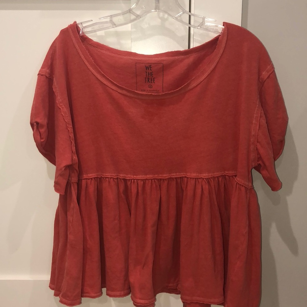 We The Free shirred drop waist tee